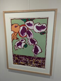 Inlijsting lithografie met passe-partout en eiken lijst
